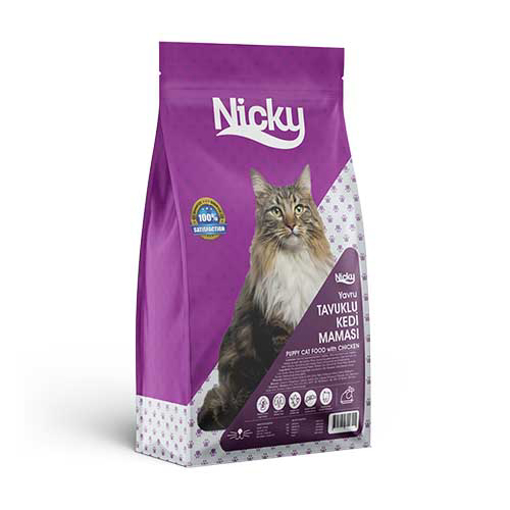 Nicky Tavuklu Yavru Kedi Maması 15 kg  ( Y.Protein 37/20 ) resmi