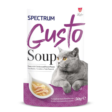 spectrum gusto soup ton balıklı tavuklu ve patatesli kedi çorba resmi