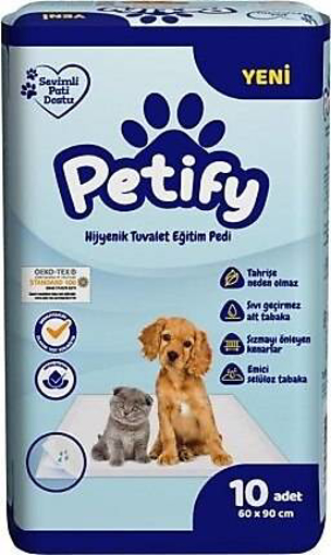 petify kedi ve köpek için hijyenik tuvalet eğitim pedi 10 ad 60x90 cm resmi