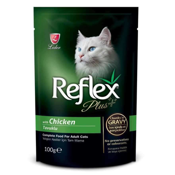 reflex plus yetişkin kediler için tavuklu yaş mama 100 gr resmi